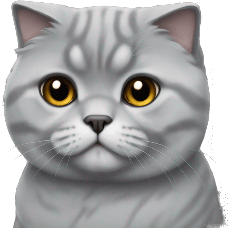 All grey Scottish fold cat emoji