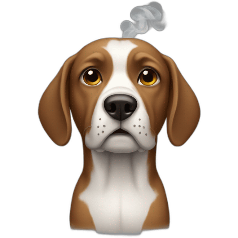 Smoking dog emoji