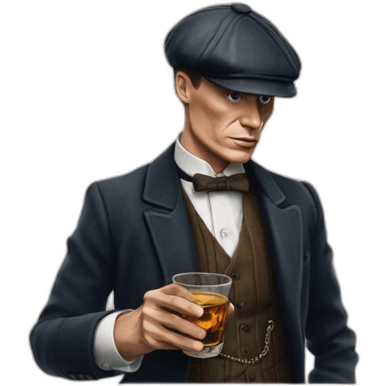 Tommy shelby peaky blinders drinking whisky realistic emoji