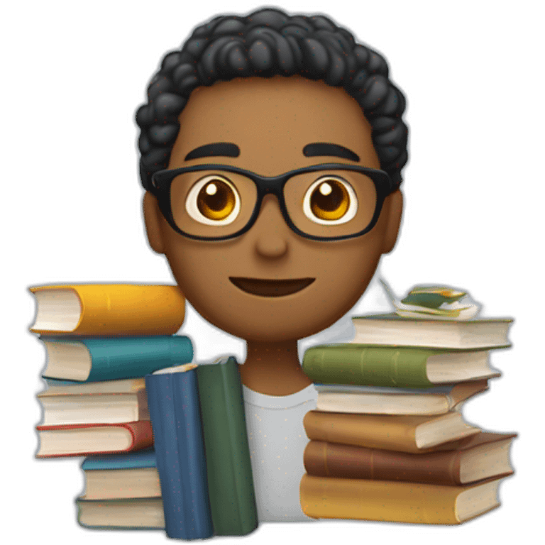 writer with books emoji