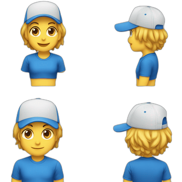 Mono tierno con gorra azul emoji