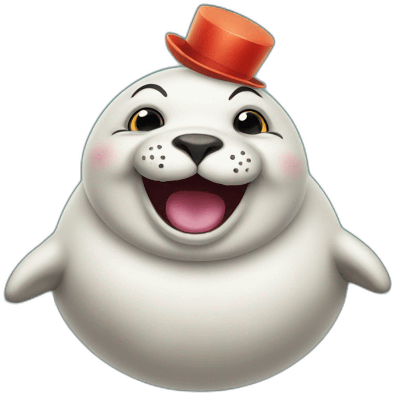 fat happy seal clown emoji