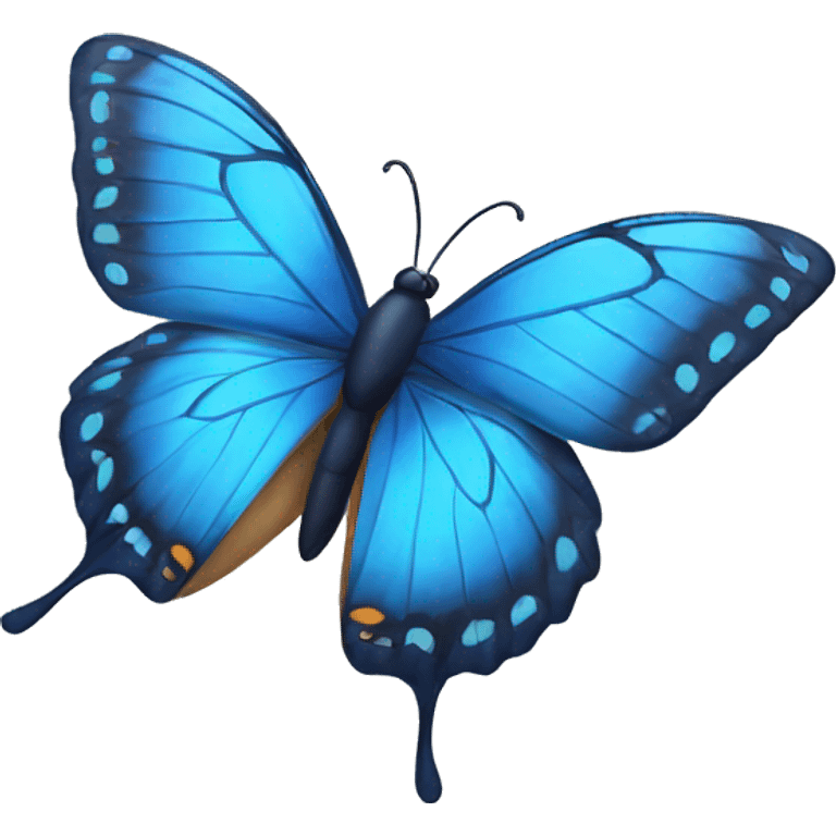 Blue butterfly flying emoji