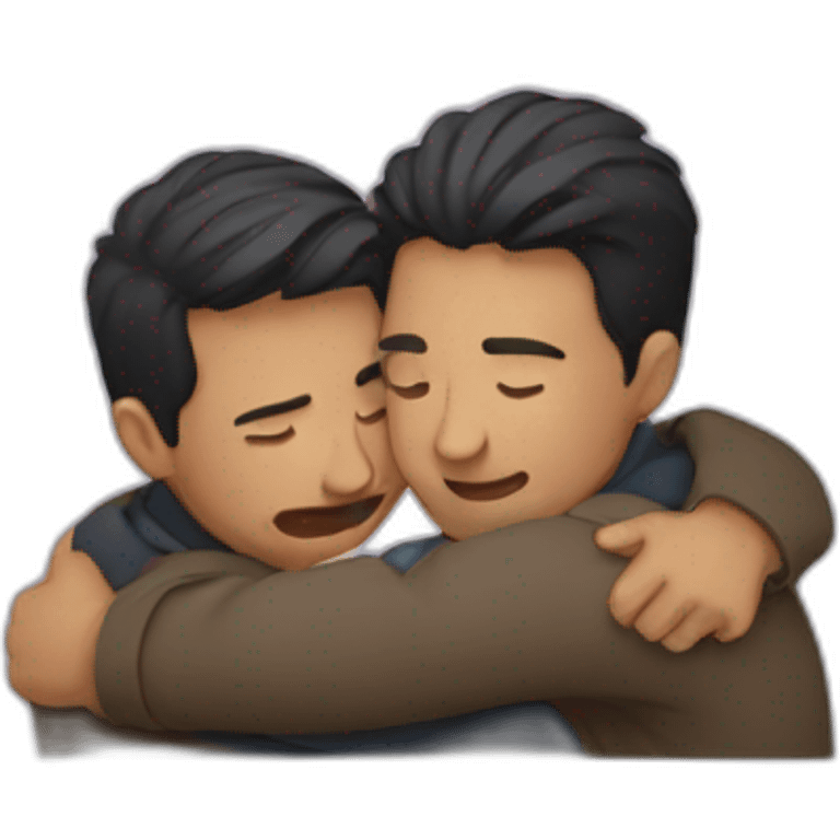 Two men hugging emoji