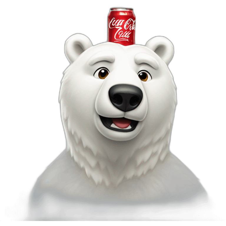 Coca cola mascot logo polar bear emoji