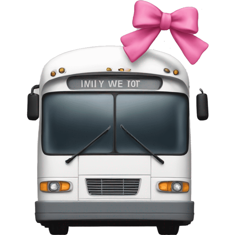 Bus with pink Bow emoji