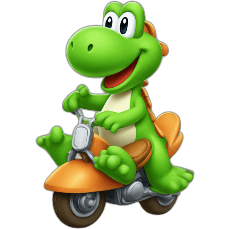 Yoshi riding on yoshi emoji