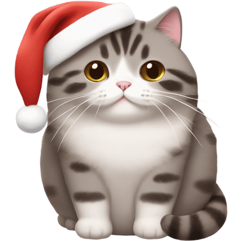 pusheen cat with santa hat emoji