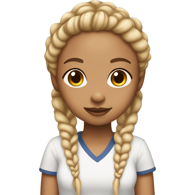 light skin girl with light braids posing  emoji