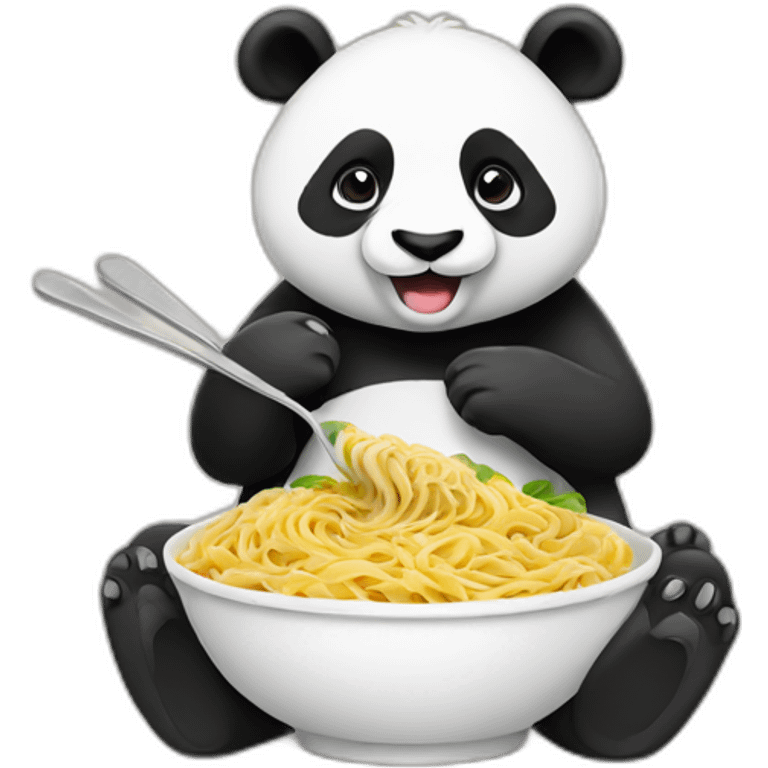 Panda eating pasta emoji