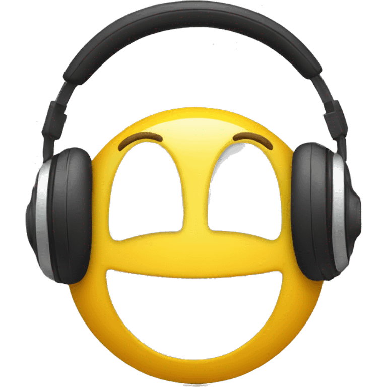 Smiley face with headphone  emoji