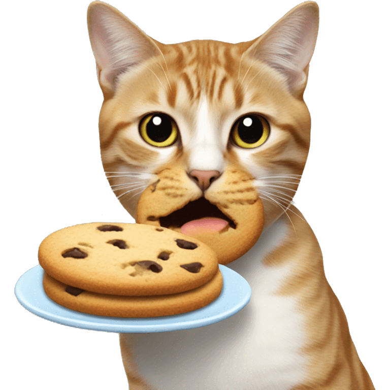 cat eating a cookie emoji