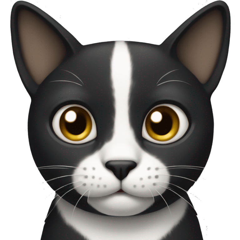 Un gato negro con blanco  emoji