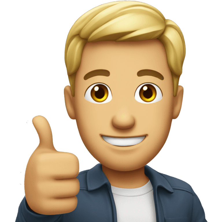 Smling english man showing thumbs up  emoji