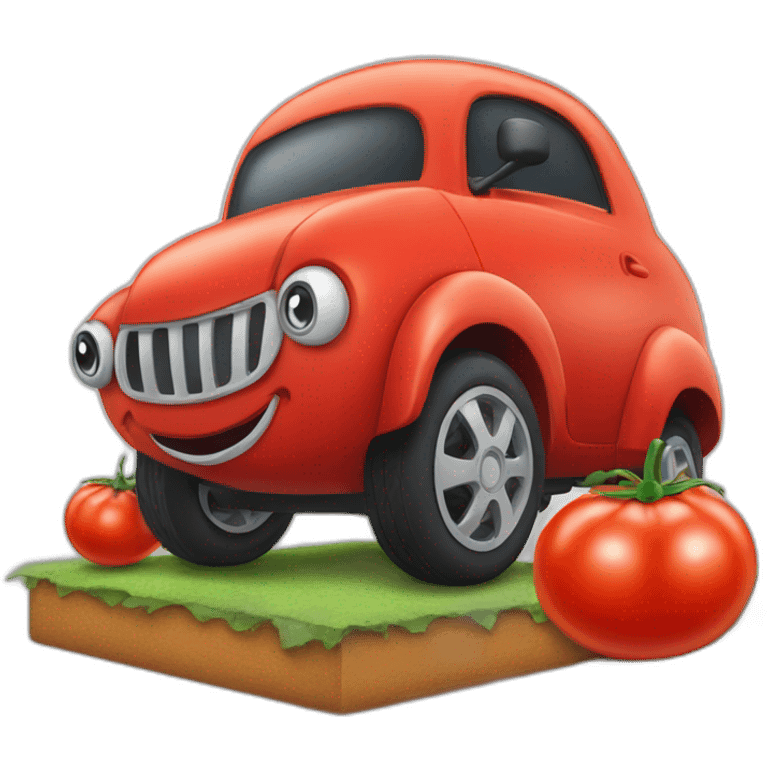 tomato car with 4 wheels emoji