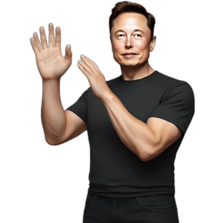 Elon Musk showing hand emoji