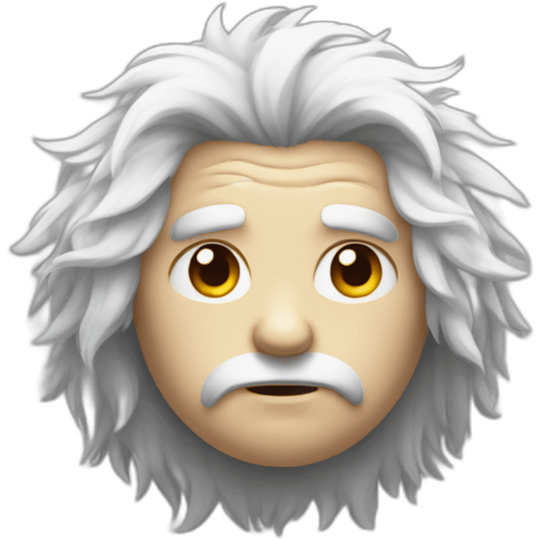 Fluffy-white-hair-sad emoji