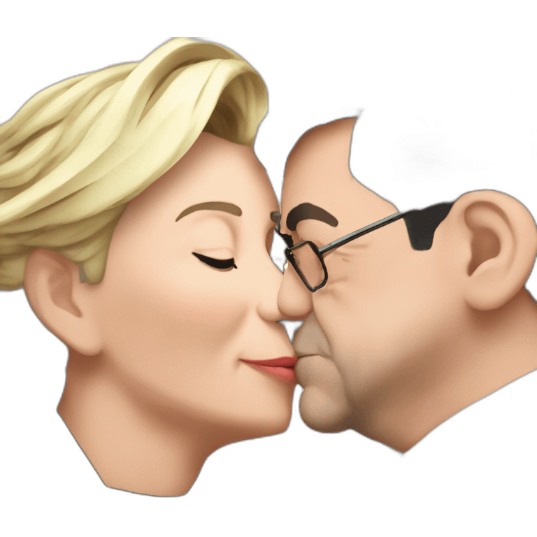 Marine lepen kissing jean luc melenchon emoji