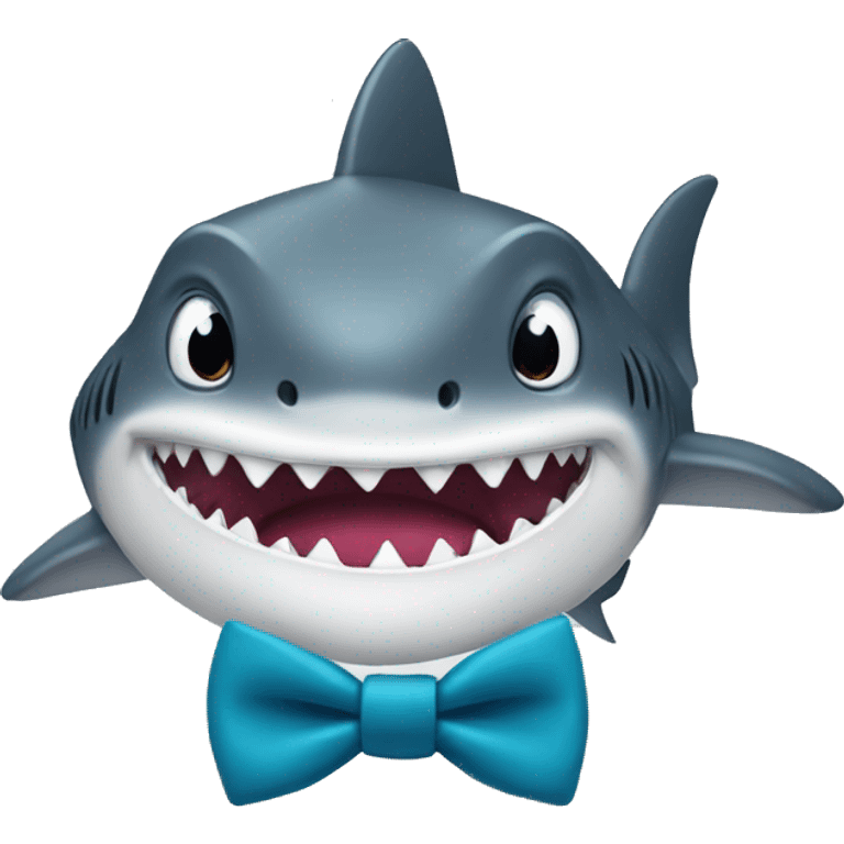 A shark wearing a bow tie emoji