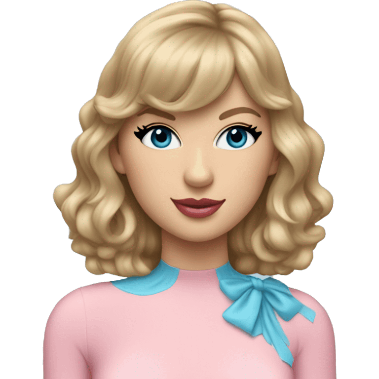 Taylor Swift with a Pink and light-blue bodysuit emoji