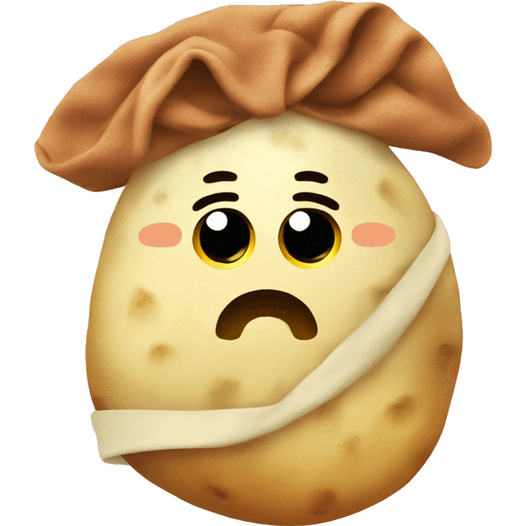 Potato wearing towel cute emoji