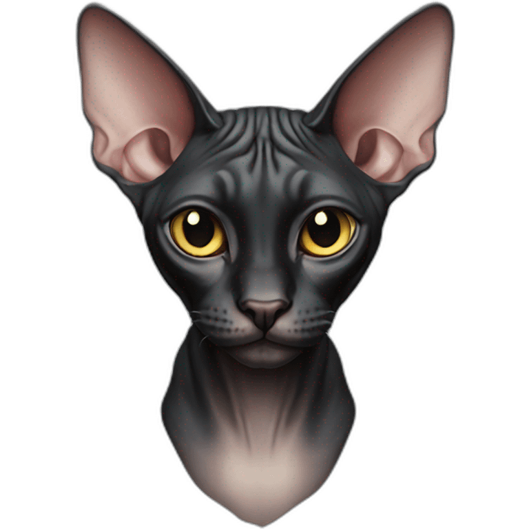 black sphynx cat emoji