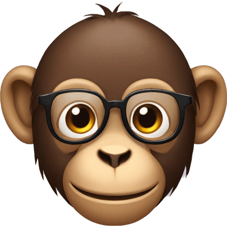 monkey wearing glasses with a fresh haircut emoji