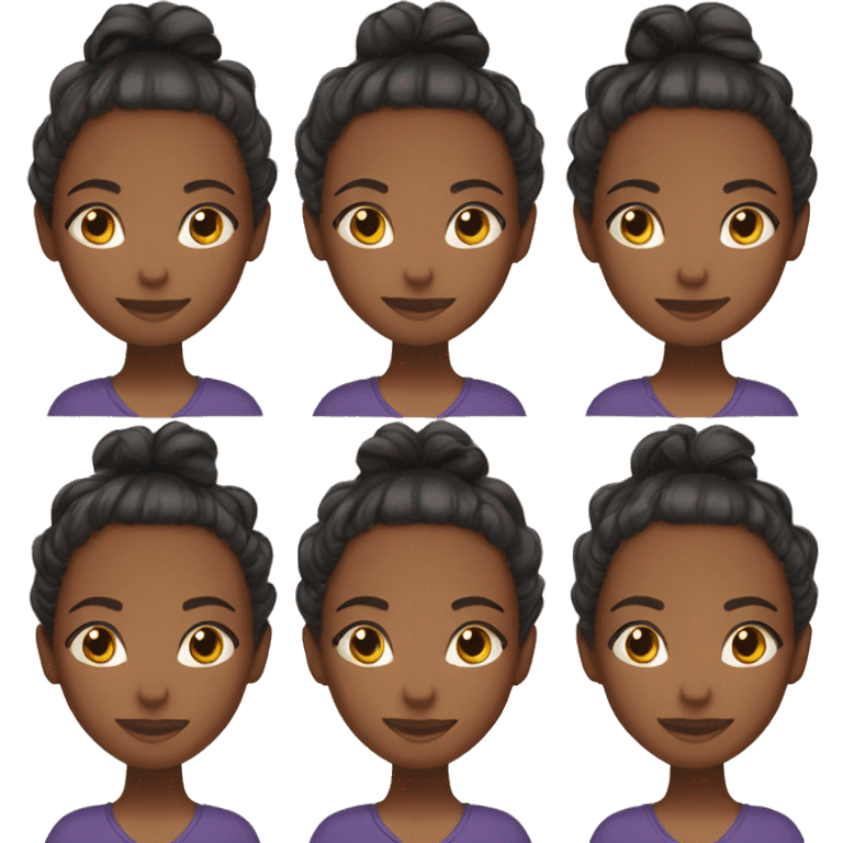 Black brownskin girl with flip over braids emoji