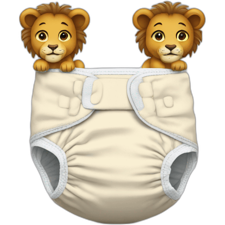 Diaper avec l'image lion emoji