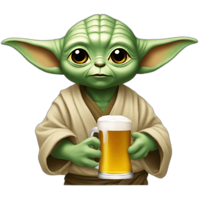 Bebe yoda qui bois une biere emoji