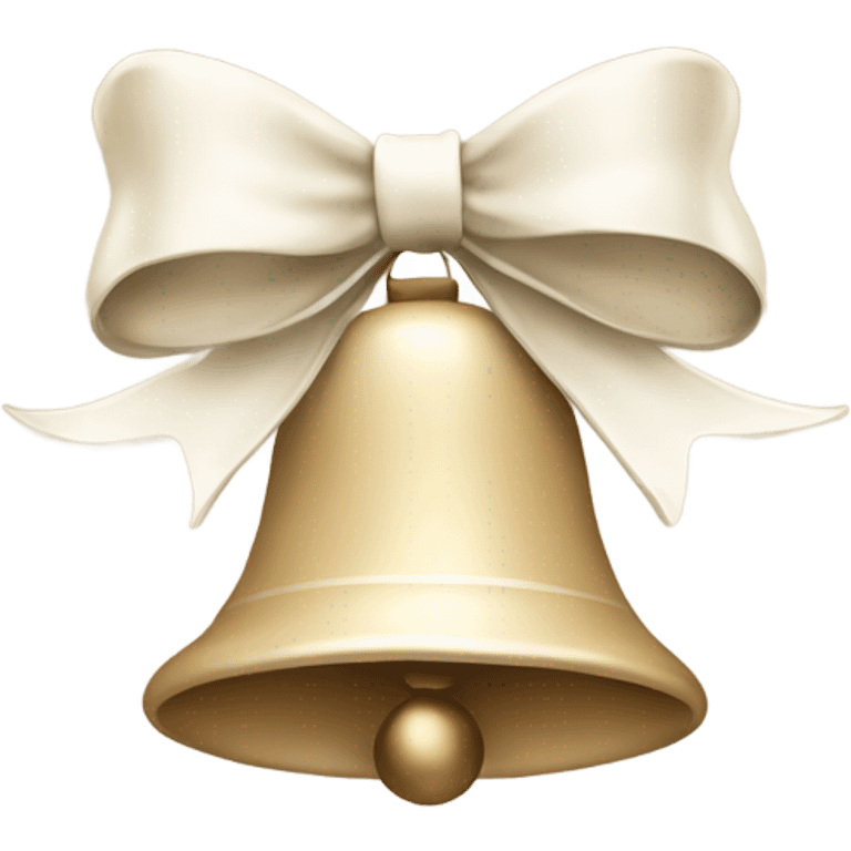 Beige christmas bells with white bow  emoji