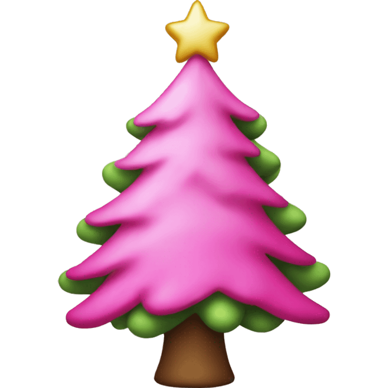 Christmas tree with pink  emoji