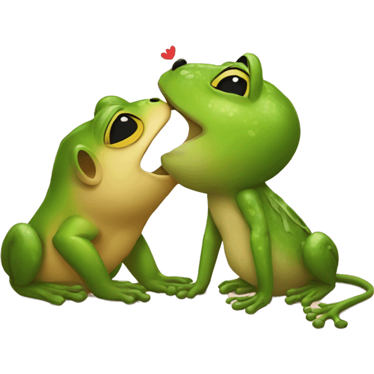 Frog kissing lion emoji