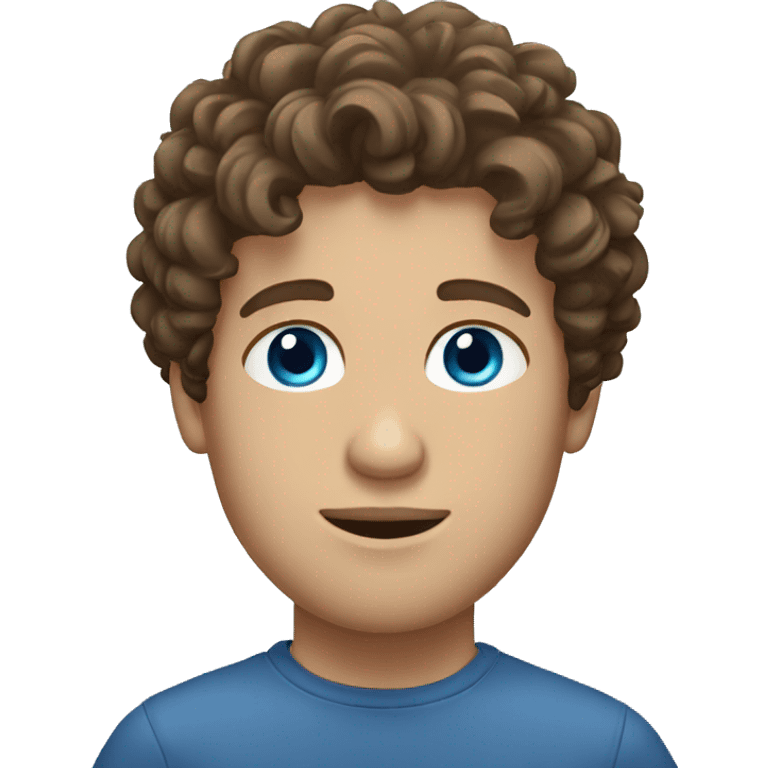 man with curly brown hair and blue eyes emoji