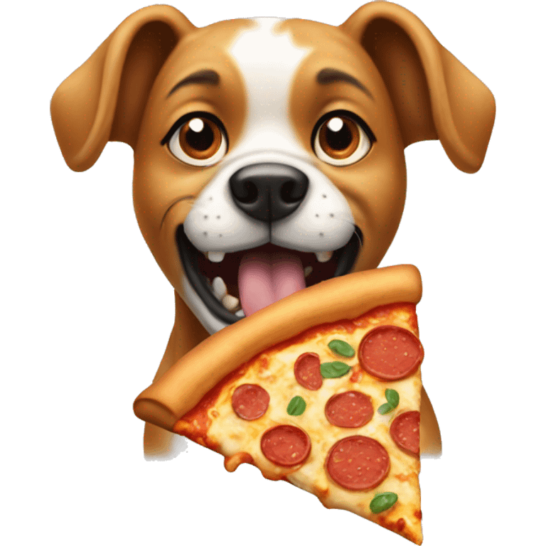 Dog eating pizza emoji