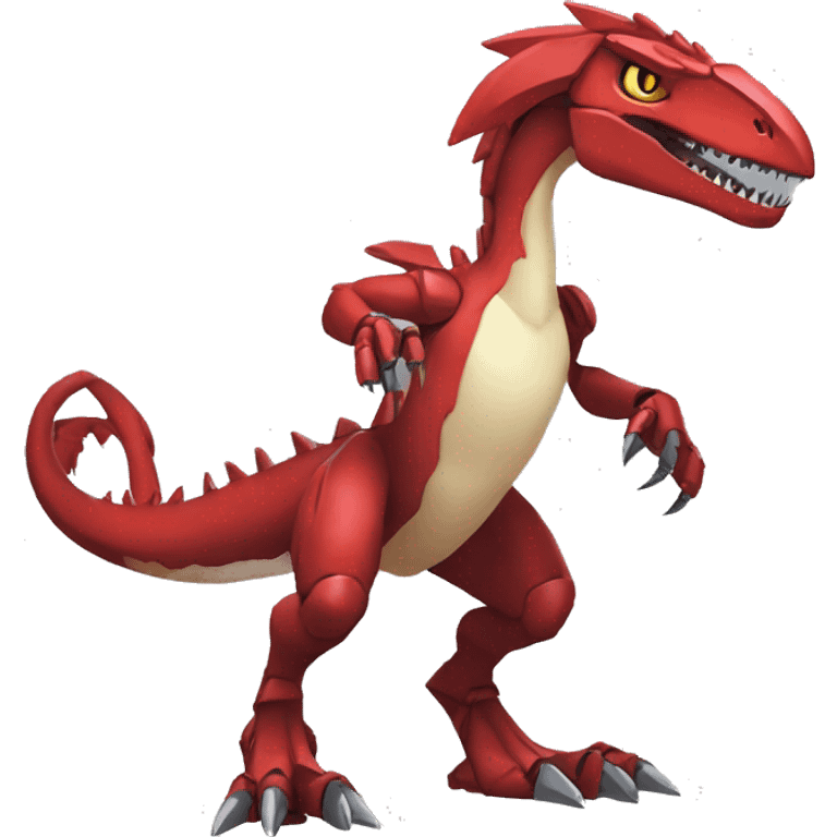  Edgy Red Digimon-Fakemon-Velociraptor-Dragon-Mecha full body emoji