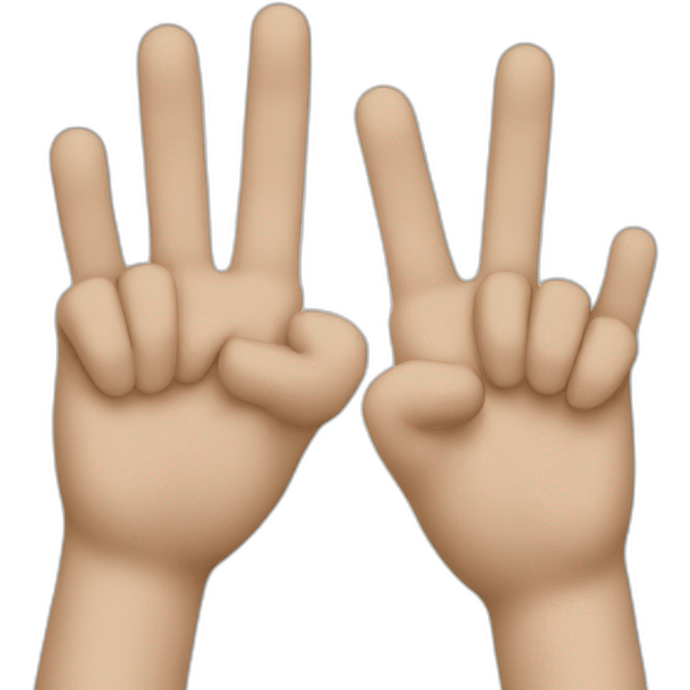 second and third fingers stick emoji