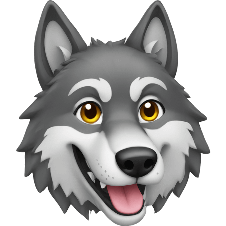 wolf saying hello emoji