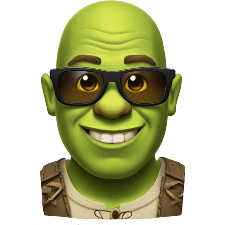 Shrek with sunglasses on  emoji