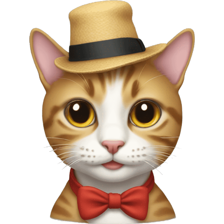 Cat with hat one emoji