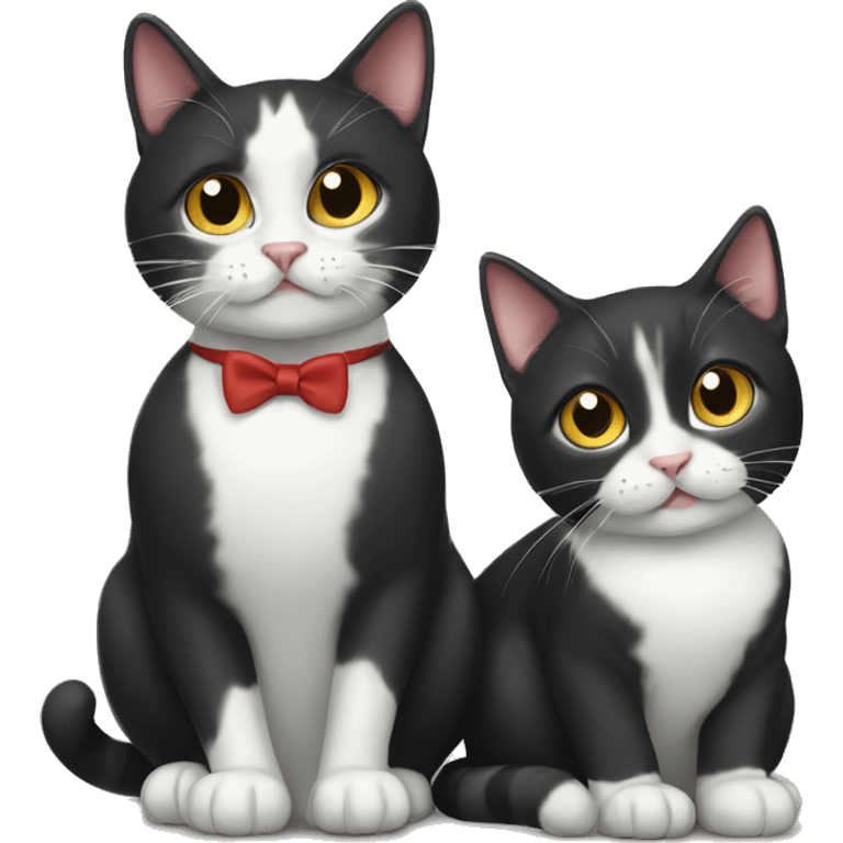 tuxedo cat and tabby cat emoji