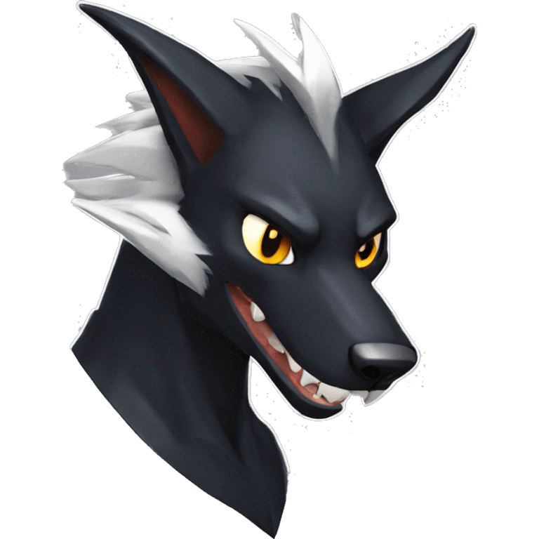 Black Cool Edgy Sergal-Houndoom-Fakémon  emoji