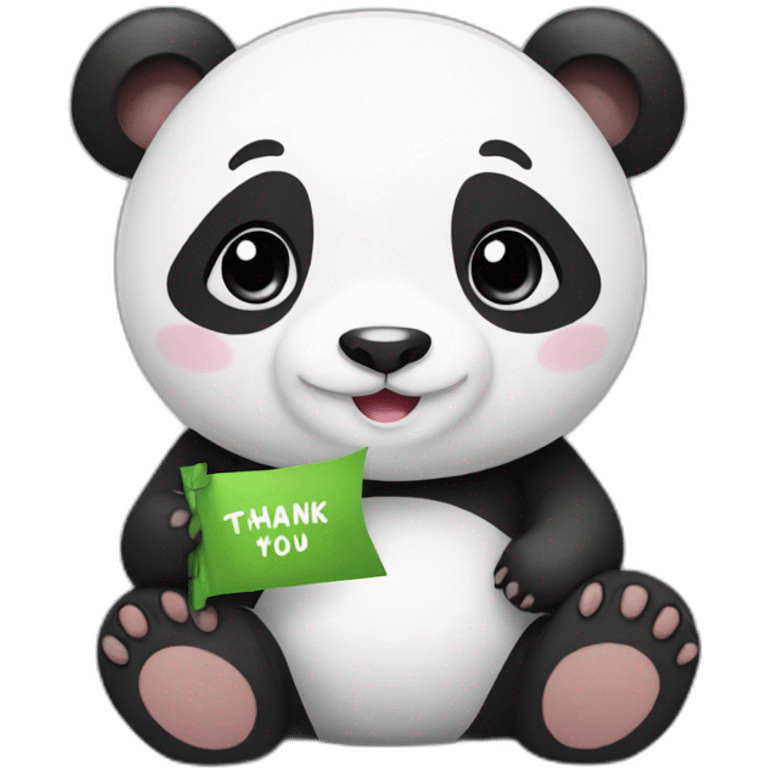 cute panda saying thank you emoji