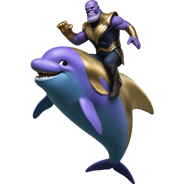 Thanos riding a dolphin  emoji