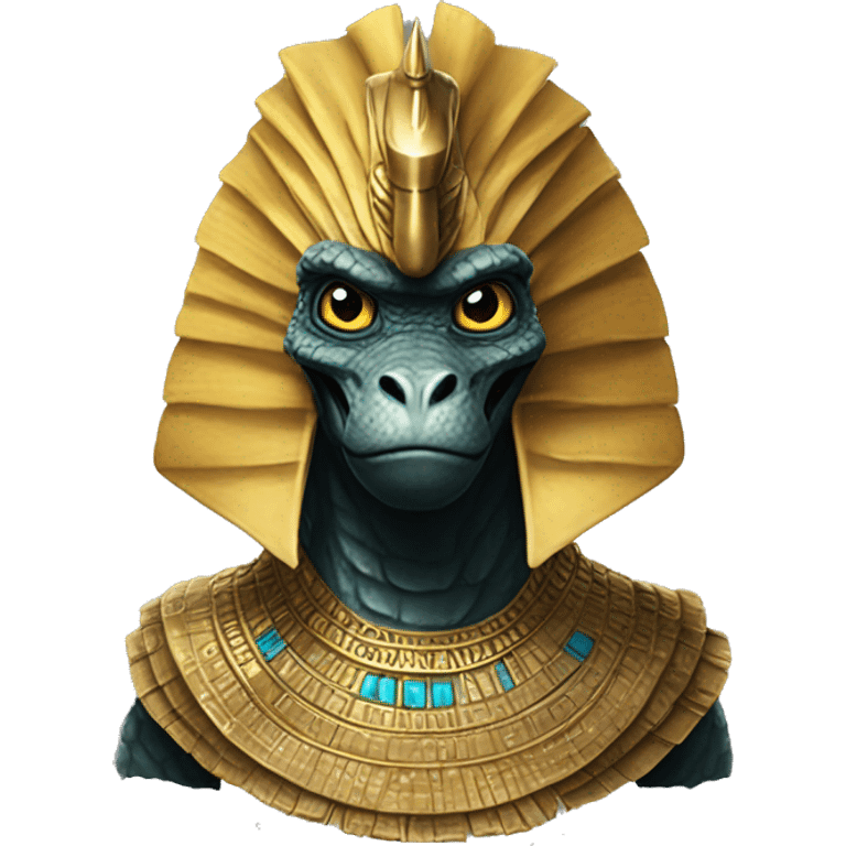 Godzilla dressed like an Egyptian pharaoh  emoji