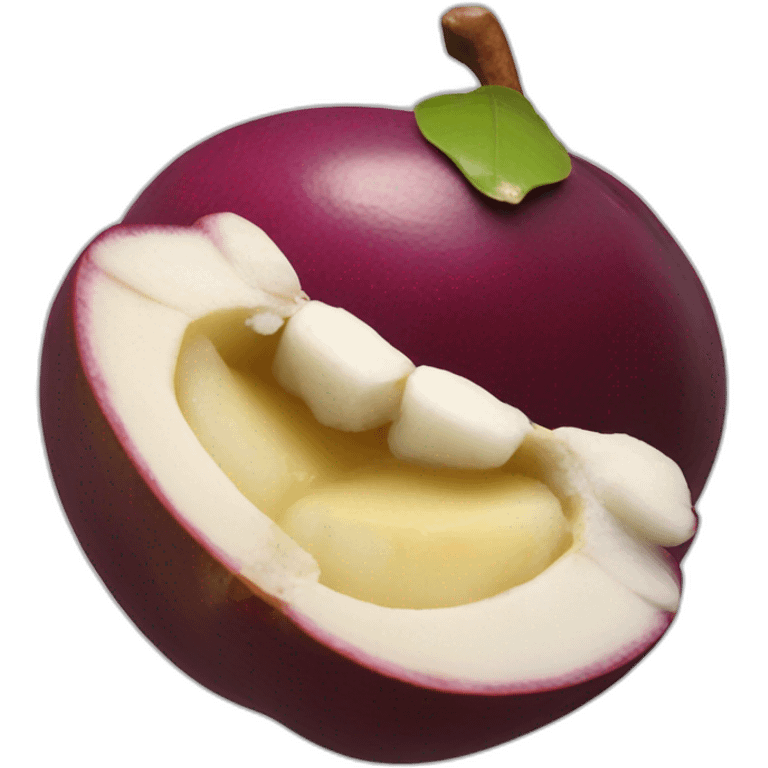 peeled mangosteen fruit emoji