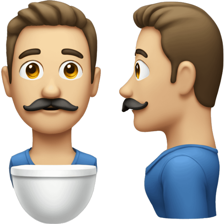 Guy with mustache in toilet  emoji