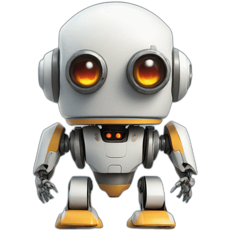 Robot with rockets fire under its feet emoji