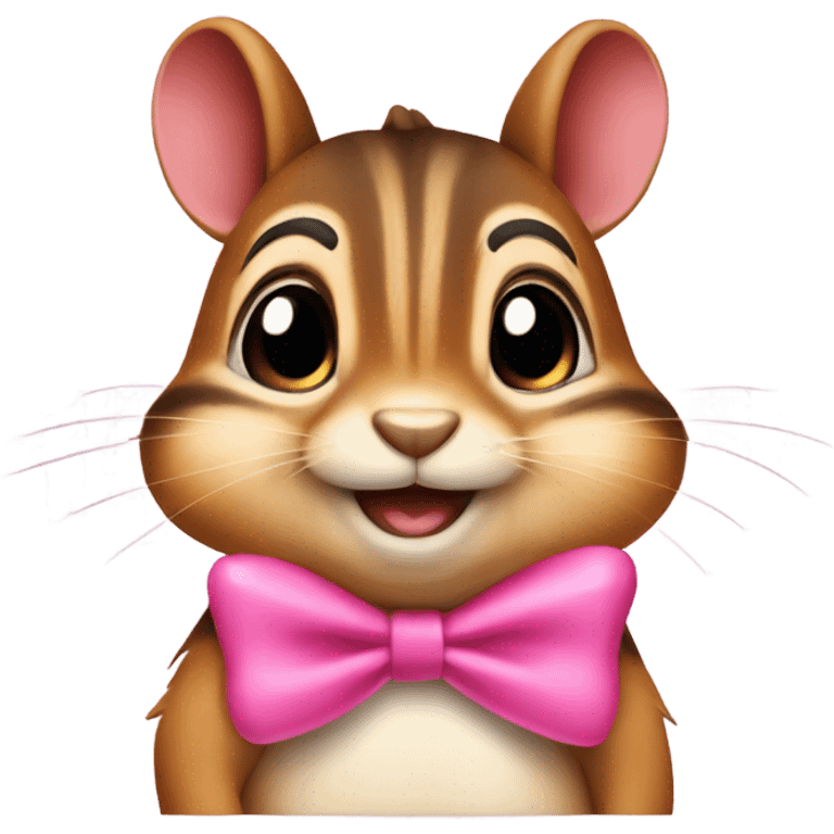 Chipmunk with pink bow emoji