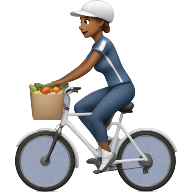 meal delivery woman on bicycle emoji